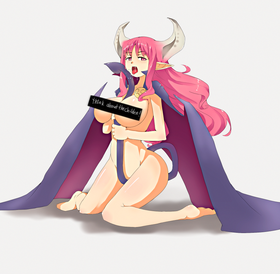 breasts censor_bar censored completely_nude completely_nude_female disgaea large_breasts monster_girl nippon_ichi_software succubus succubus_(disgaea)