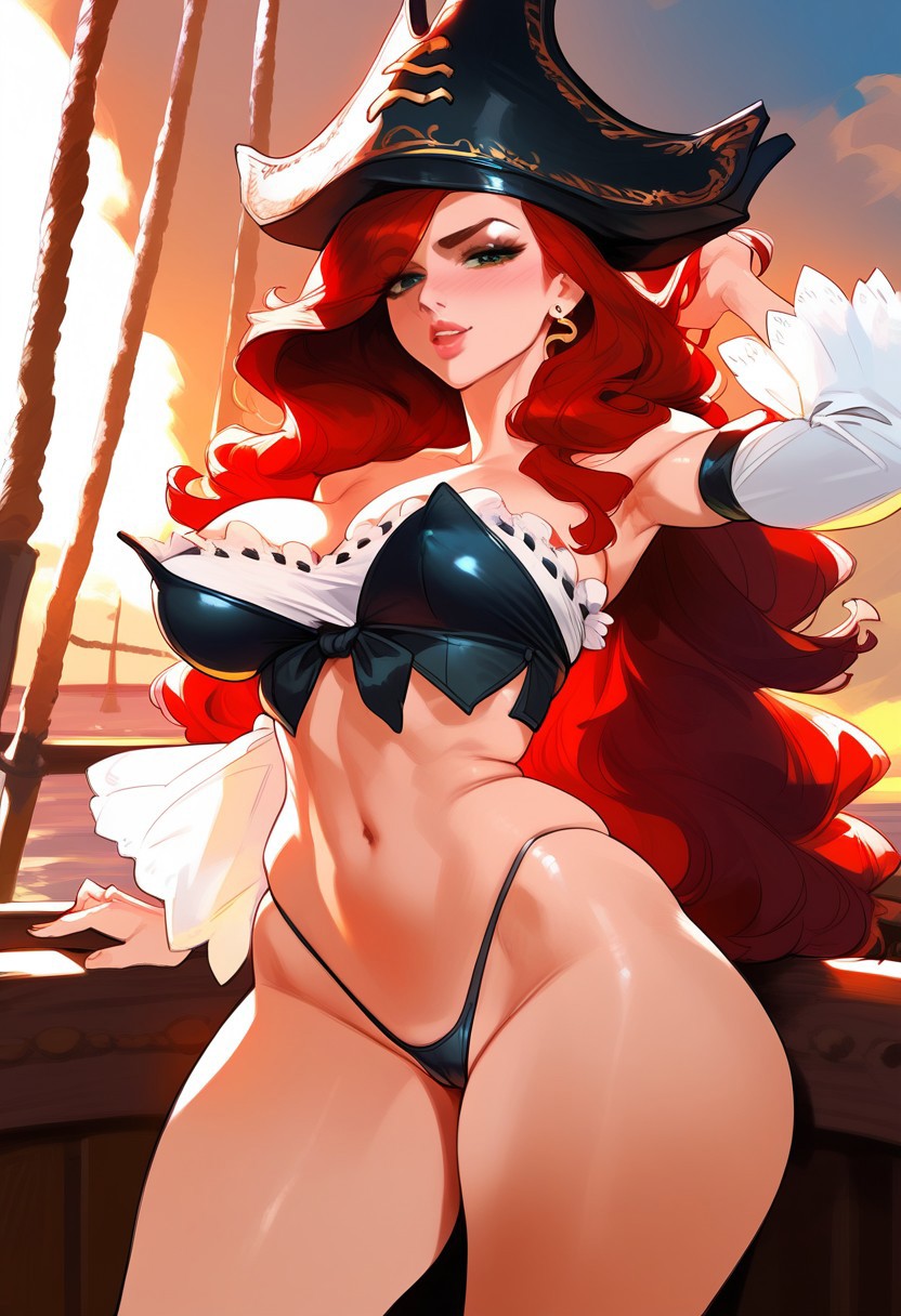 2d ai_generated female female_focus female_only league_of_legends miss_fortune pirate pirate_hat solo solo_female solo_focus tagme