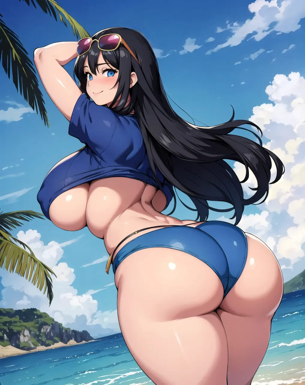 ai_generated ass ass_focus back_view big_ass big_breasts big_butt big_thighs dijiai focus from_behind from_behind_position hourglass_figure looking_at_viewer looking_back nico_robin nsfw one_piece round_ass round_butt thick thick_ass thick_butt thick_legs thick_thighs thighs wide_hips