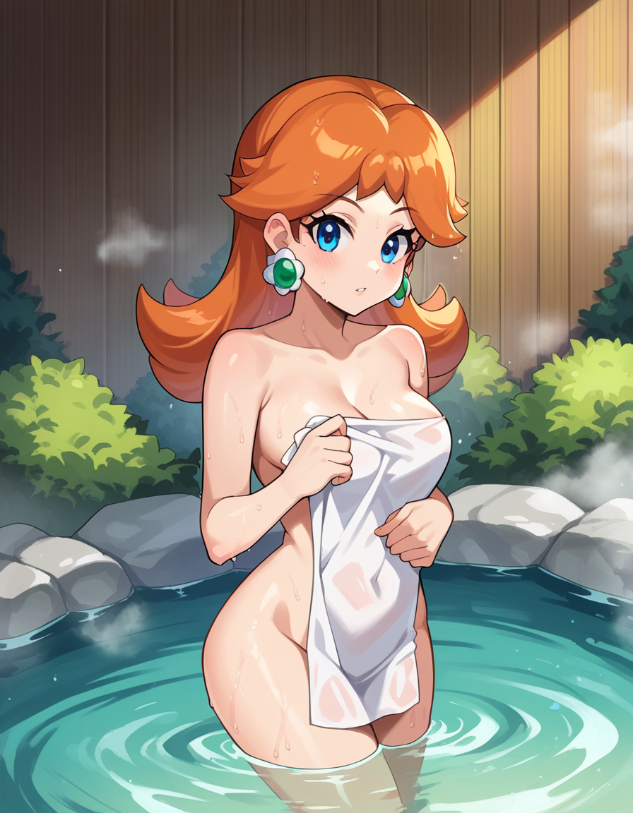 ai_generated mario_(series) nintendo princess_daisy tagme towel towel_only