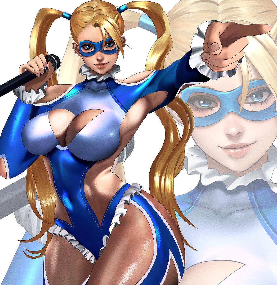 1girls 2d big_ass big_breasts blonde_hair cleavage female female_only kittymiya rainbow_mika street_fighter street_fighter_6 thick_thighs voluptuous wide_hips