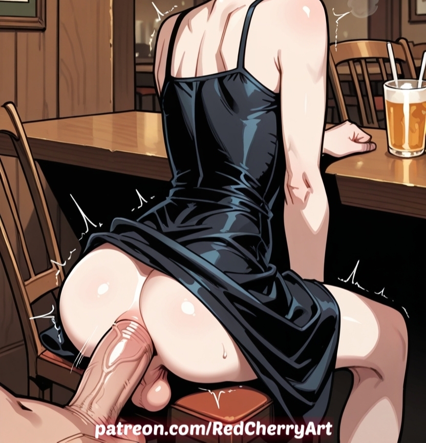 ai generated, anal, anal penetration, androgynous, ass, balls, big penis, cafe, crossdressing, dress, femboy, feminine male, huge cock, male, no panties, otoko no ko, penis in ass, public, redcherryart, restaurant, sissy, sitting, testicles, twink, yaoi