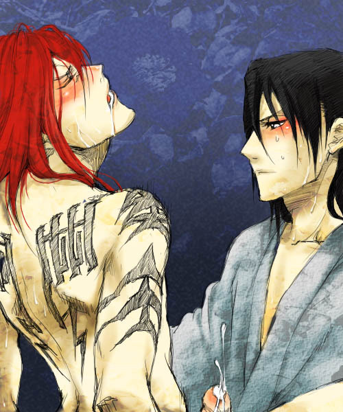 abarai_renji bleach byakuya_kuchiki kuchiki_byakuya red_hair renji_abarai tagme yaoi