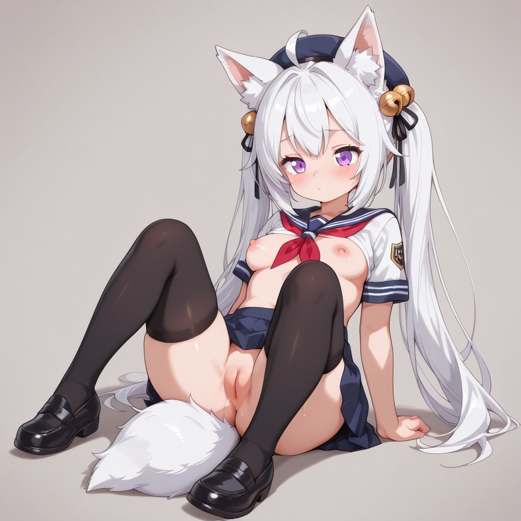 ai generated, breasts, female, filian, filian (vtuber), fox ears, indie virtual youtuber, nude, pussy, uncensored, virtual youtuber, vtuber