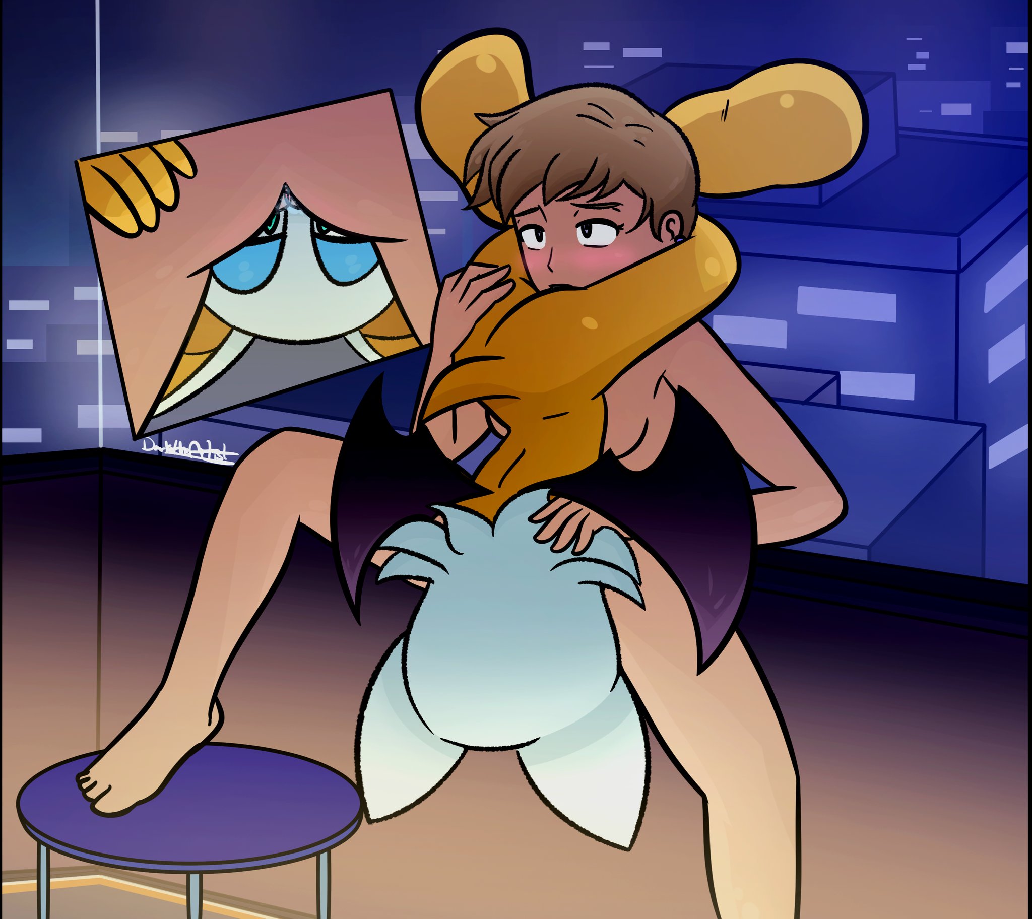 2girls, anthro, blob feet, cunnilingus, eloscuritonsfw, female, furry, human, rouge the bat, sega, sex, sonic (series), sonic the hedgehog (series), sonic x, topaz (sonic the hedgehog), upside-down, yuri