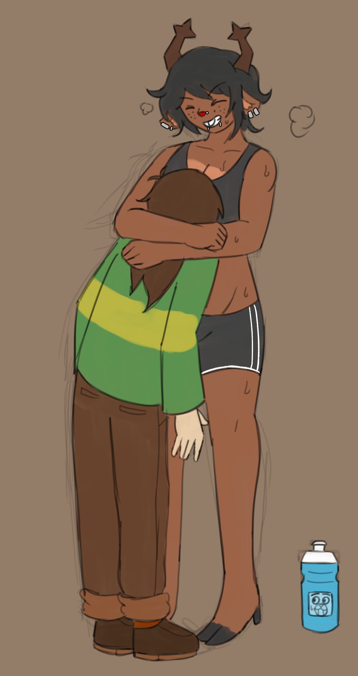 1girls, anthro, breasts, cleavage, deltarune, deltarune chapter 1, dess holiday, exalteduriel, female, fur, furry, haruanonalex, kris (deltarune), nonbinary, nonbinary (lore), toby fox, undertale (series)