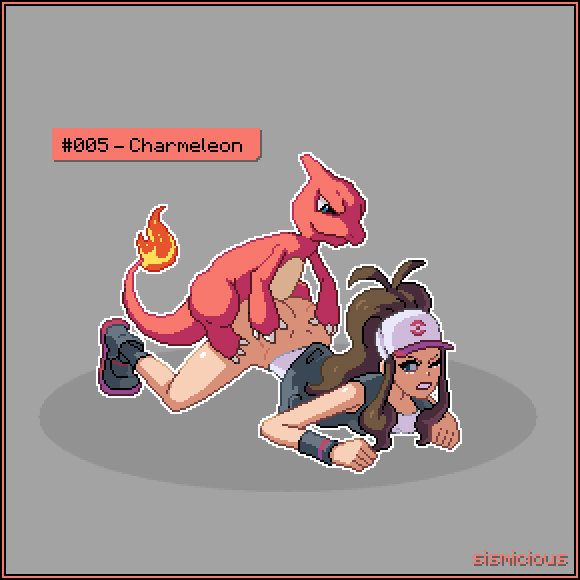 1boy, 1girls, ass, ass grab, ass up, baseball cap, boots, bottomless, brown hair, charmeleon, claws, clenched teeth, dimples of venus, dracophilia, duo, female, fire, grey background, hat, hilda (pokemon), human, laced boots, larger female, long hair, looking back, male, nintendo, one eye closed, pixel art, pokemon, pokemon (game), pokemon (species), pokemon bw, pokemon rgby, pokephilia, ponytail, rape, sex, sismicious, size difference, small dom big sub, smaller male, straight, tail, tears, tied hair, top-down bottom-up, wristband