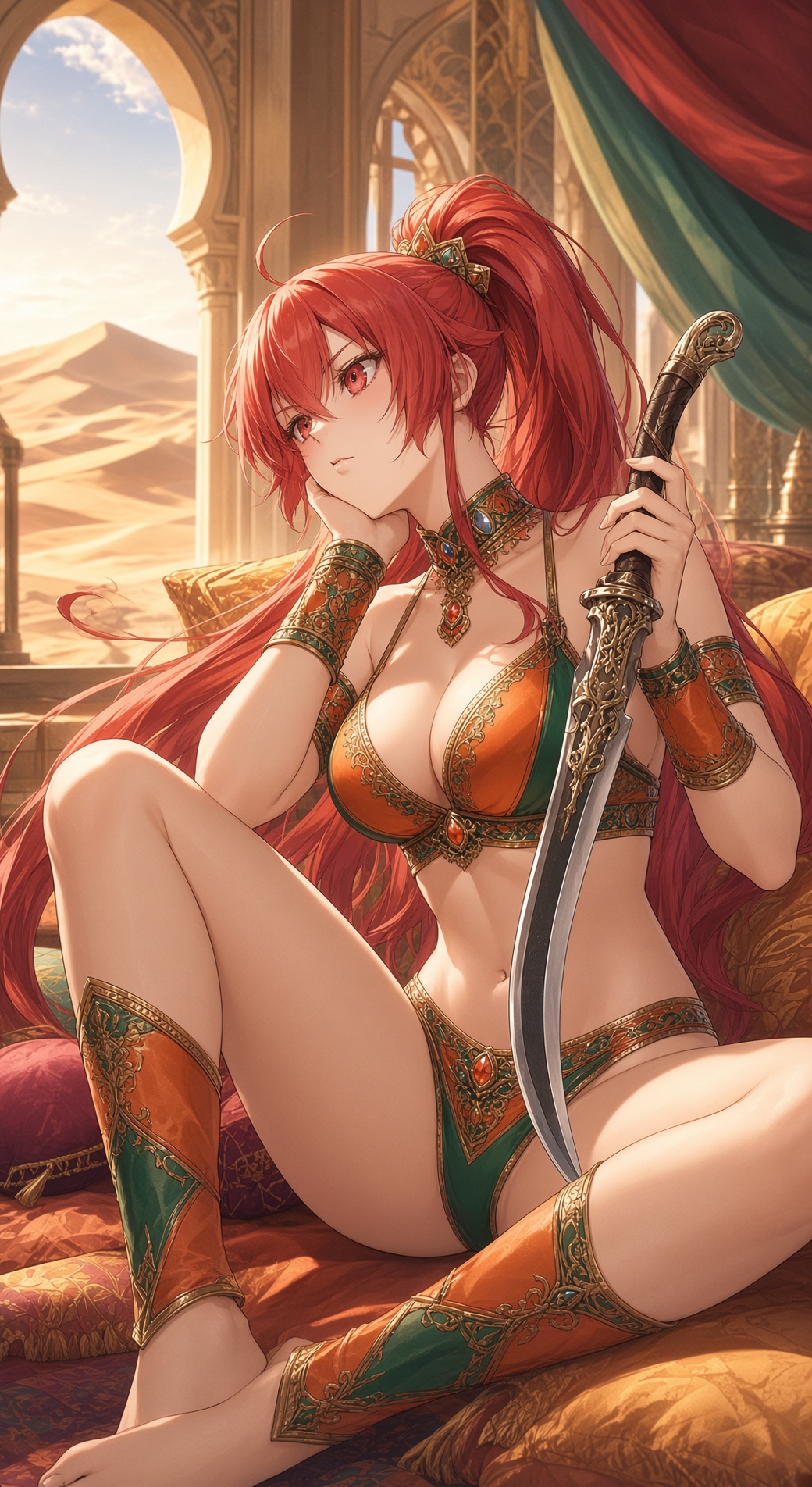 ai_generated arabian bra desert eris_greyrat mushoku_tensei panties