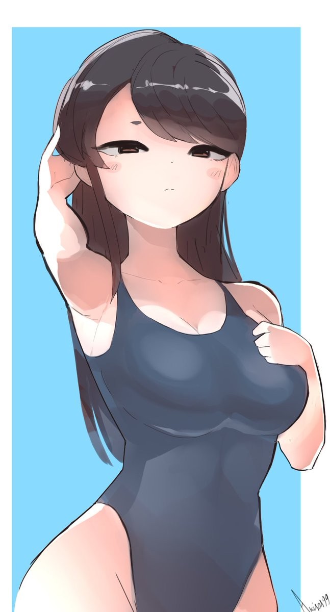1girls 2d 2d_(artwork) 2d_artwork akisas99 arm_behind_head armpits asian asian_female asian_girl background bare_armpits bare_arms bare_hands bare_hips bare_shoulders bare_skin big_boobs big_breasts bikini black-haired_female black_eyebrows black_hair blue_background blue_bikini blue_one-piece_swimsuit blue_swimsuit blue_swimwear breasts brown-eyed_female brown_eyes busty busty_female busty_girl busty_teen busty_teenager cleavage collarbone curvaceous curvaceous_body curvaceous_female curvaceous_figure curvaceous_hips curvaceous_teenager curvy curvy_body curvy_female curvy_figure curvy_hips curvy_teen dark_hair digital digital_art digital_drawing digital_drawing_(artwork) digital_media digital_media_(artwork) drawing elbows exposed_armpits exposed_arms exposed_hips exposed_shoulders exposed_skin eye-level_view female female_focus female_only fingers from_front front_view half-closed_eyes hand_behind_head hand_on_breast hand_on_chest hand_on_own_breast hand_on_own_chest hourglass_figure inguinal_crease inguinal_ligament japanese japanese_female japanese_girl knees_out_of_frame komi-san_wa_komyushou_desu komi_shouko large_boobs large_breasts lean_figure long_hair looking_at_viewer monotone_background narrow_waist one-piece_swimsuit one_color_background parted_bangs plain_background plump_breasts portrait posing posing_for_the_viewer school_swimsuit shoulders slender_body slender_waist slim_female slim_waist solid_color_background solo standing sukumizu swimsuit swimwear teen_girl teenage_female teenage_girl teenage_tits teenager top_view touching_breast touching_chest upper_body voluptuous wide_hips young_female young_woman