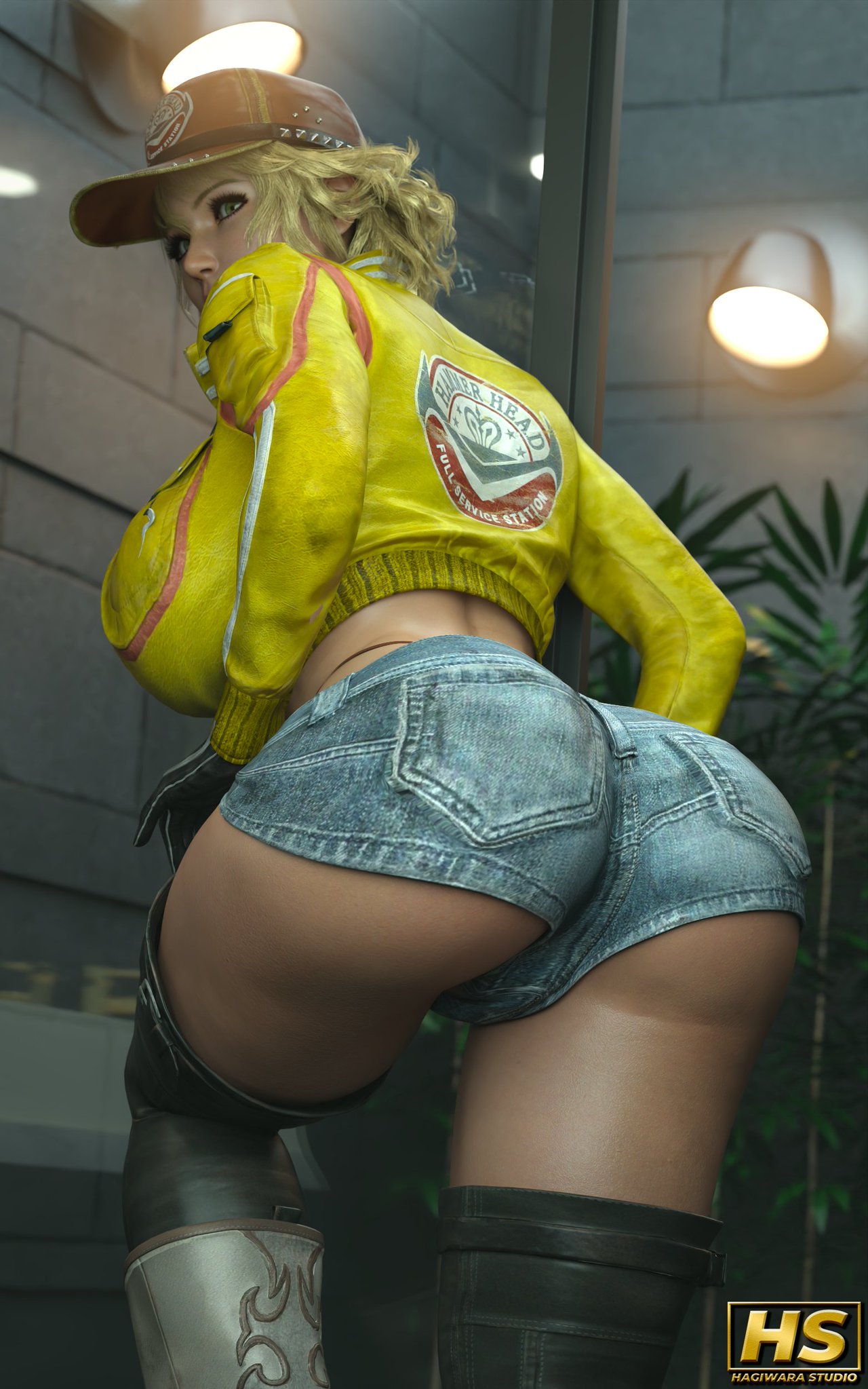 1girls 3d abs alternate_breast_size areolae ass athletic athletic_female big_areola big_ass big_breasts blonde_female blonde_hair breasts cap casual cindy_aurum eyewear female female_only final_fantasy final_fantasy_xv hagiwara_studio hat headwear highres human large_breasts mechanic nipples nude nude_female outdoors pale_skin pubic_hair public realistic solo solo_female tagme thick_thighs tomboy toned toned_female