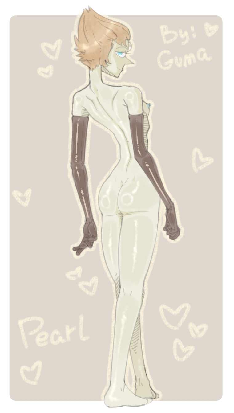 back guma long_gloves naked one_girl pearl_(steven_universe) small_ass small_breasts steven_universe