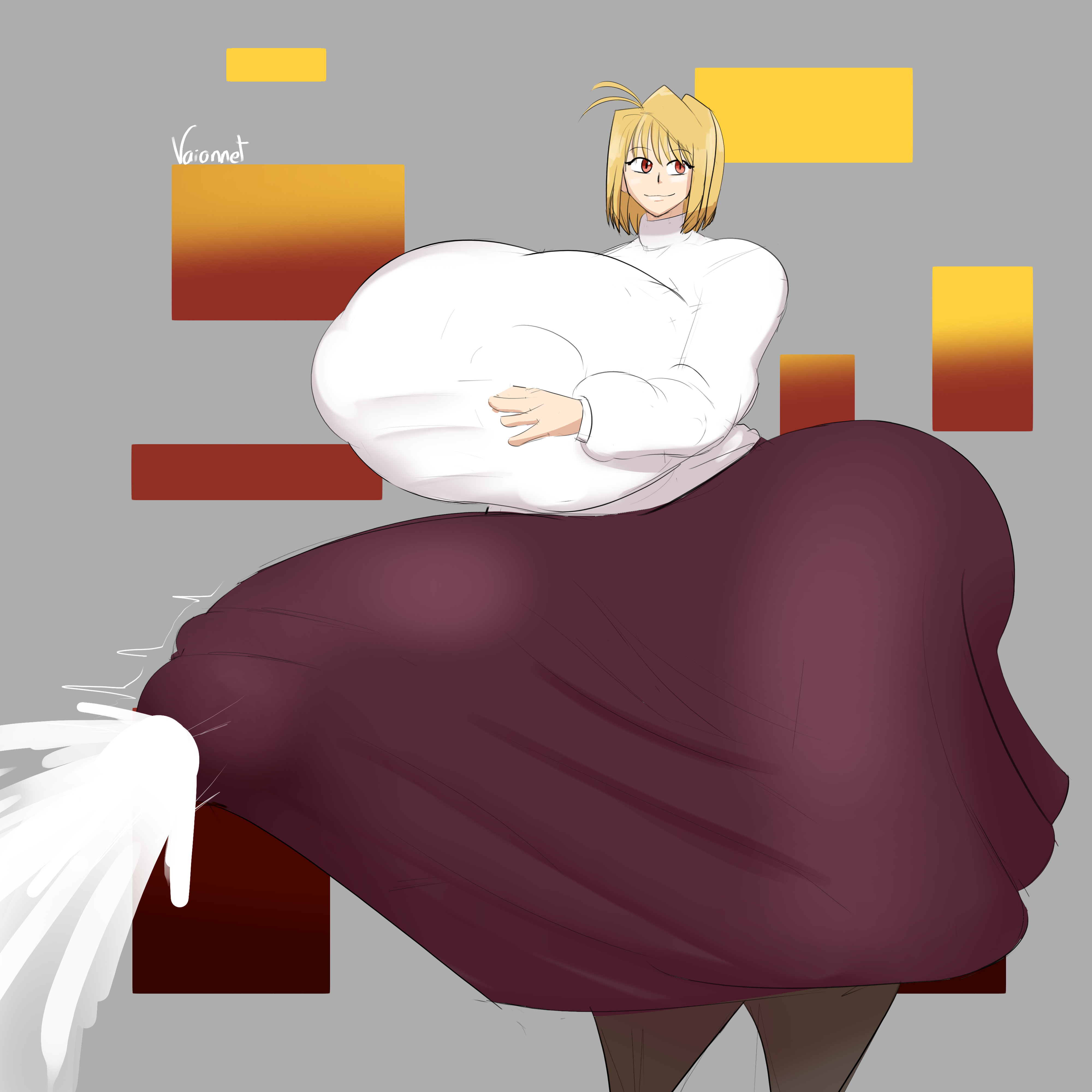 1futa, arcueid brunestud, ass bigger than head, ass bigger than torso, big ass, big breasts, big penis, blonde futa, blonde hair, breasts bigger than head, breasts bigger than torso, bulge, bulge under clothes, busty, cum, cumming, dick, dickgirl, ejaculation, enormous ass, enormous breasts, erect penis, erection, erection under clothes, fat cock, futa only, futanari, hand on hip, huge breasts, huge cock, hyper, hyper ass, hyper breasts, hyper butt, large ass, large breasts, large penis, melty blood arcueid figure (meme), meme, mostly clothed, nipple bulge, nipples, nipples visible through clothing, penis, penis outline, penis under clothes, plump, semen, solo, solo futa, thick, thick ass, tsukihime, vaionnet