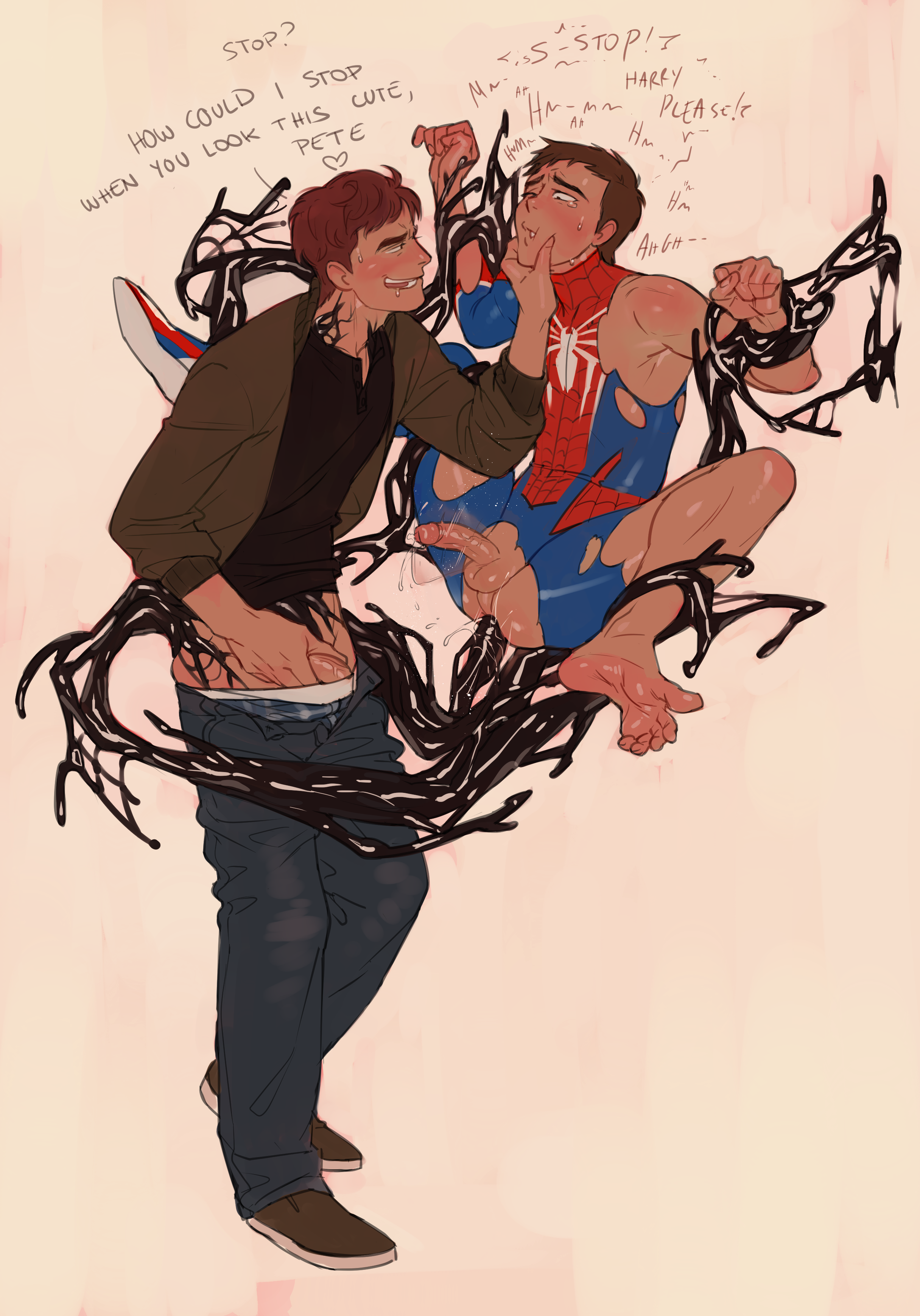 2boys, anal sex, forced sex, gay, gay male, gay sex, harry osborn, lacryboy, male, male only, male rape victim, male rapist, marvel, marvel comics, peter parker, rape, restrained, slime, spider-man (series), tagme, torn clothes, yaoi