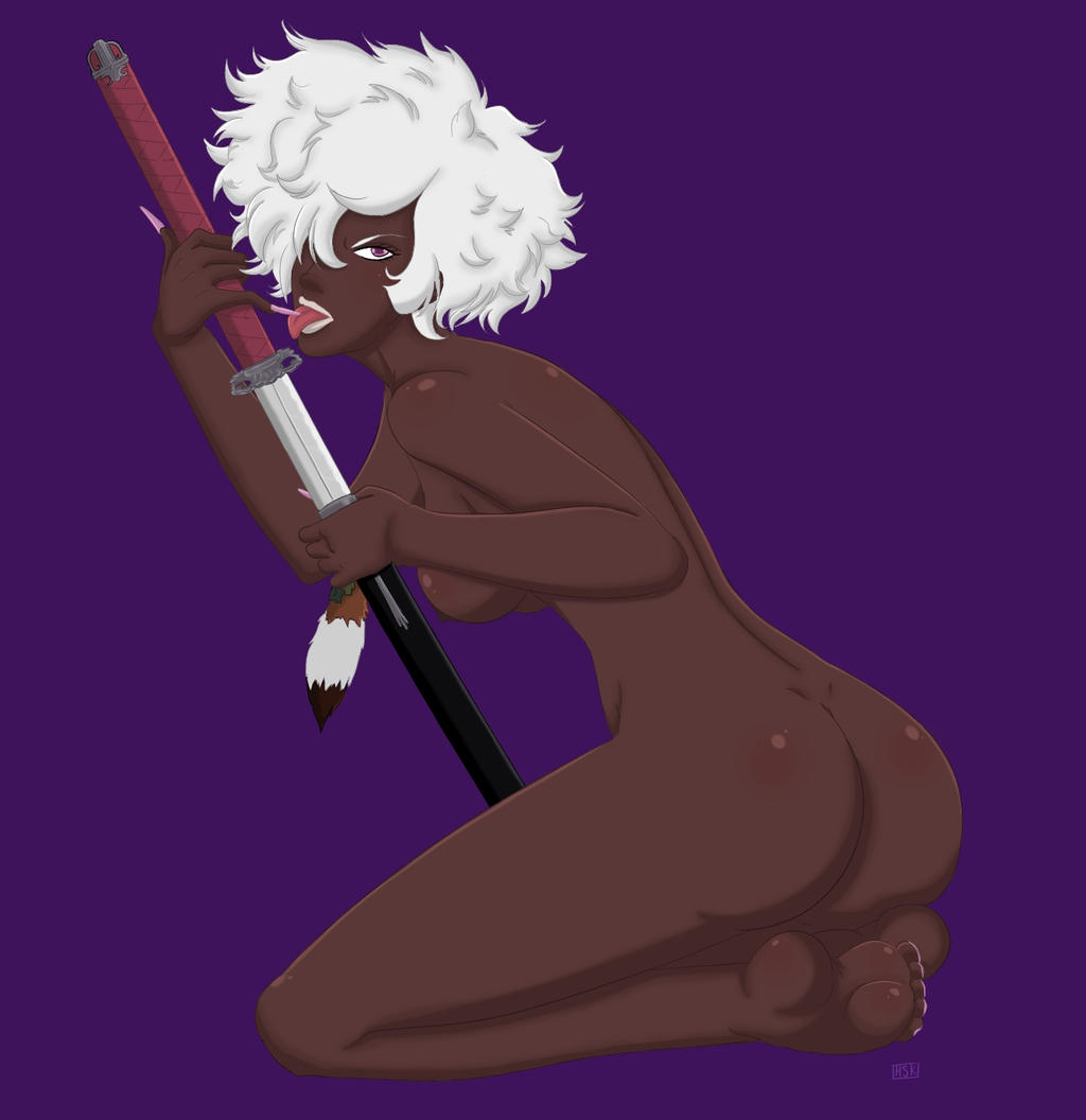 1girl african african_female afro ass barefoot breasts dark-skinned_female dark_skin feet h-s-k huge_ass mortal_kombat no_more_heroes shinobu_jacobs