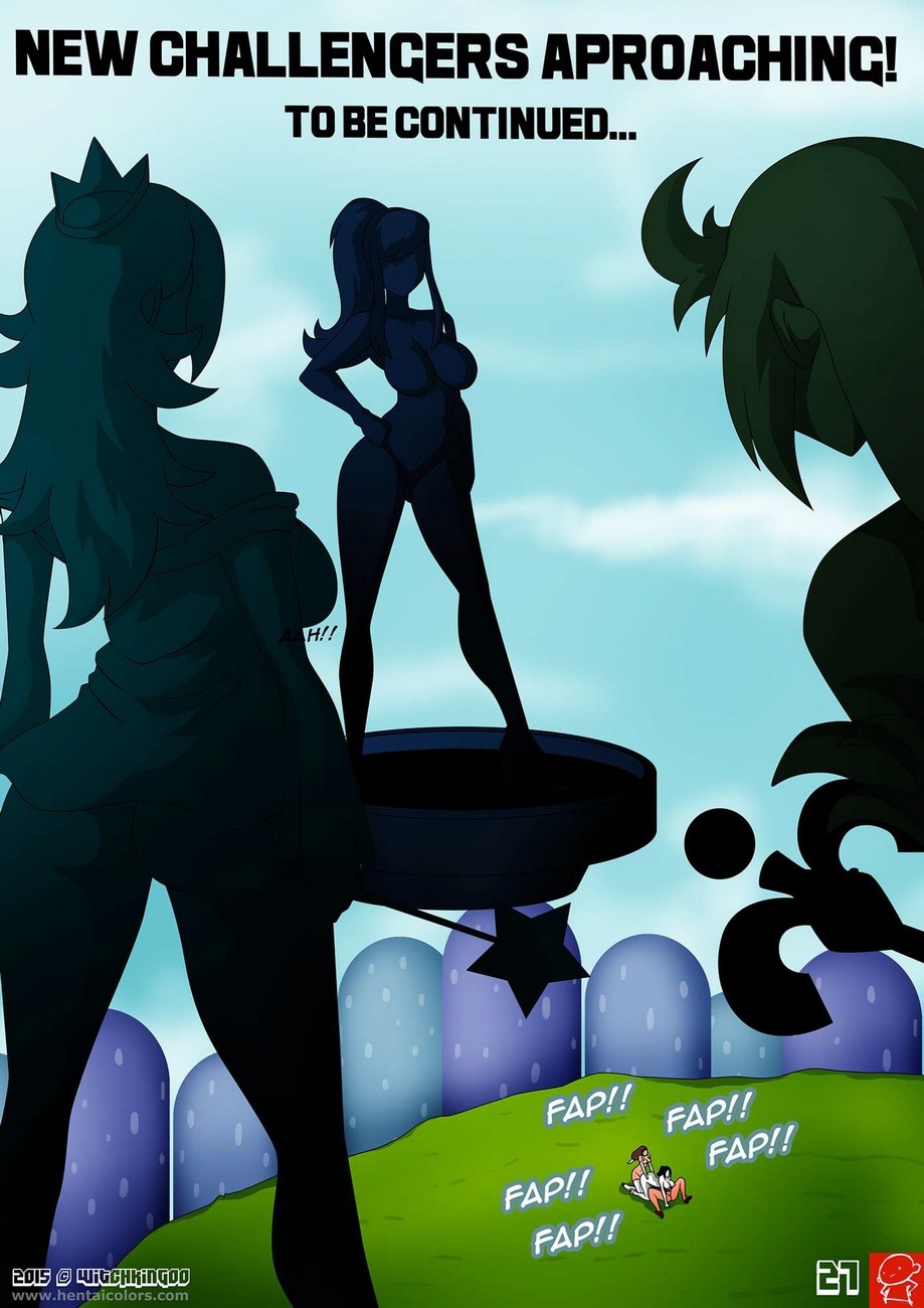 2015, 6girls, breasts, busty, character in background, color, comic, female, fight, futa on female, futanari, intersex, mario (series), metroid, nintendo, palutena, penetration, princess peach, princess rosalina, princess zelda, pussy, samus aran, sex, super mario bros., super smash bros., text, the legend of zelda, transformation, twilight princess, vaginal penetration, voluptuous, wii fit, wii fit trainer, witchking00, zelda (twilight princess)