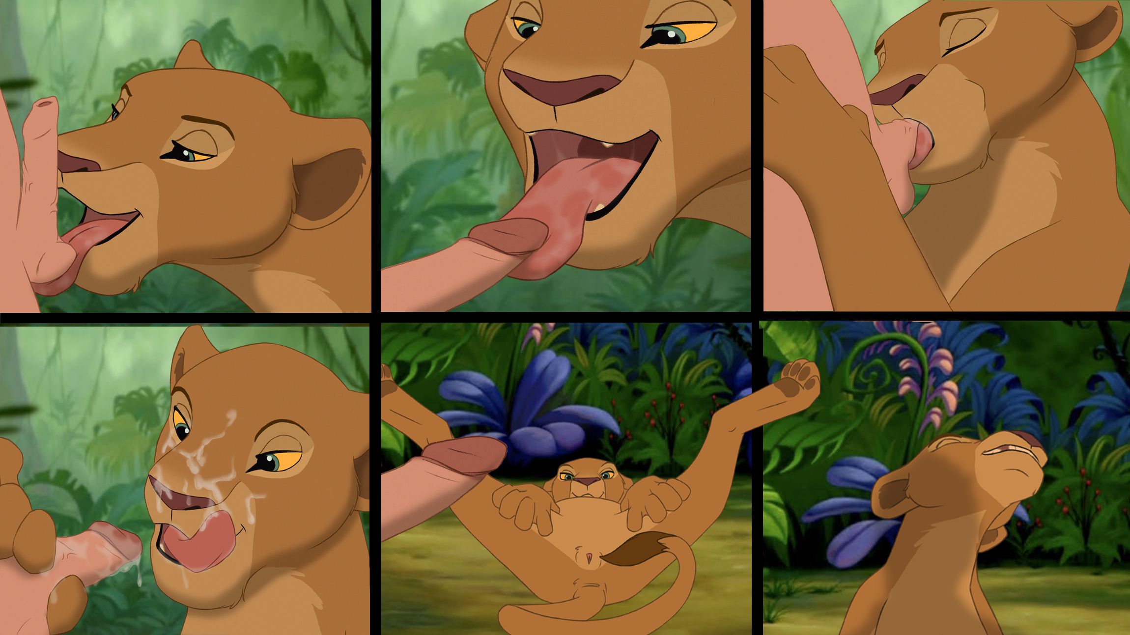 balls, disney, duo, edit, erection, feline, fellatio from feral, female, fur, hair, human on feral, looking at viewer, male, male human/female feral, male on feral, mammal, nala, nude, penis, pussy, sex, smile, the giant hamster, the lion king, tongue, zoophilia