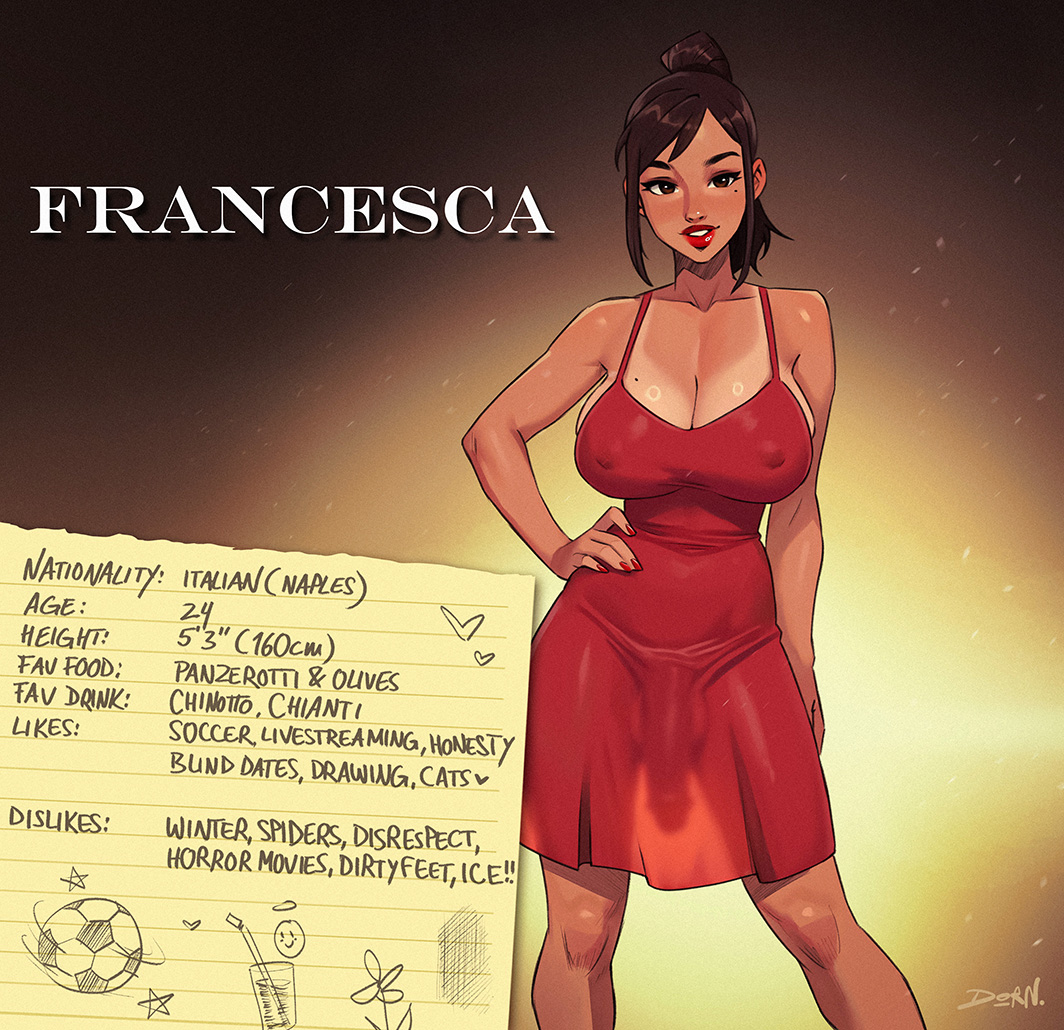 1futa, dorndraws, dress, futanari, italian female, penis, solo, tan body, tanline, trans woman, transparent clothing