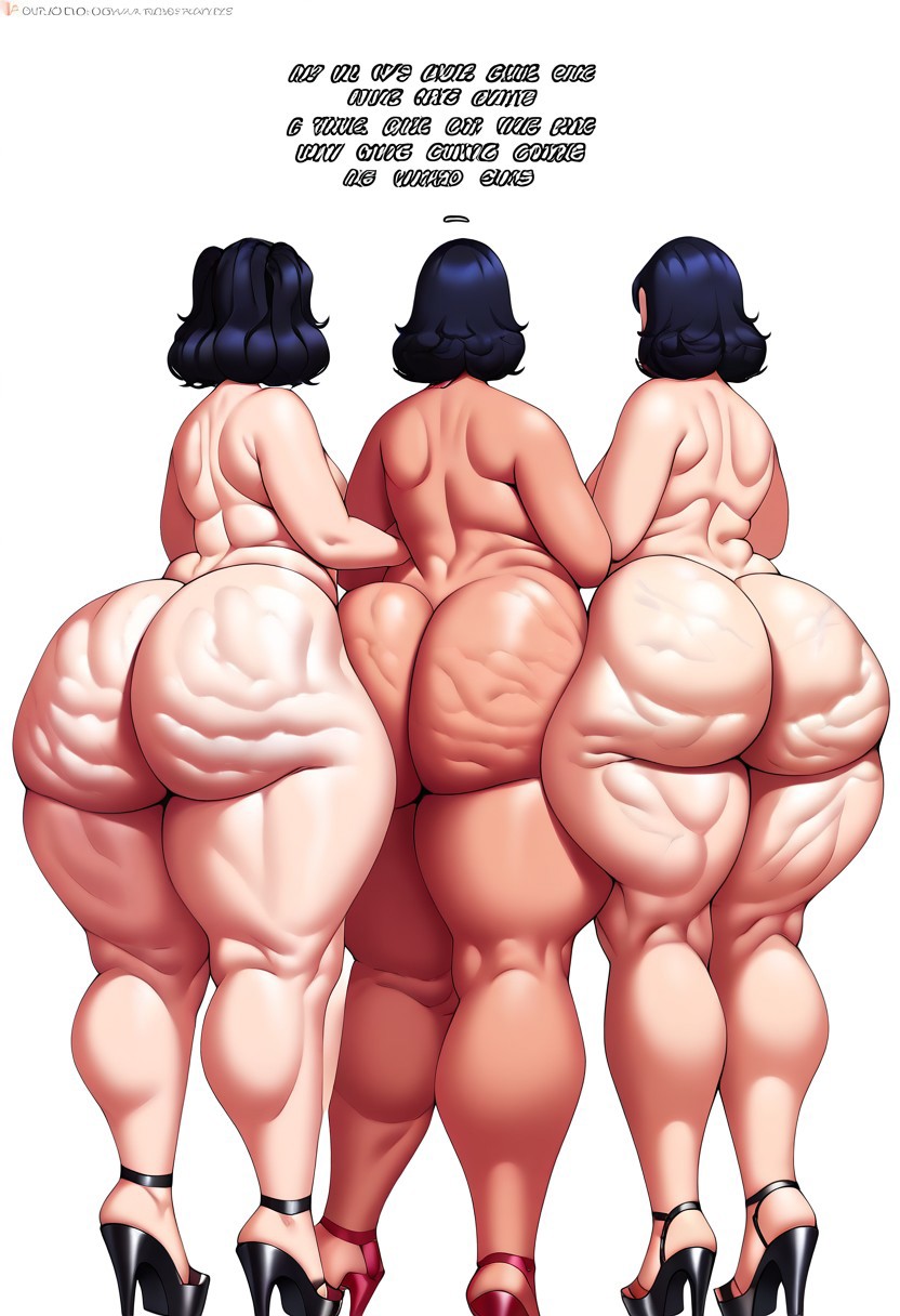 3girls ai_generated ai_text alternate_ass_size alternate_body_type ass_bigger_than_torso ass_dough ass_press ass_size_difference ass_squeeze ass_to_ass bbw bimbo_bohim bottom_heavy caked_up cellulite child_bearingchild chubby chubby_female dat_ass distodistorted enormous_ass fat_ass gigantic_ass height_difference hips_wider_than_shoulders huge_ass hugging hyper_ass lowres multiple_girls pawg plump_ass sisters size_difference