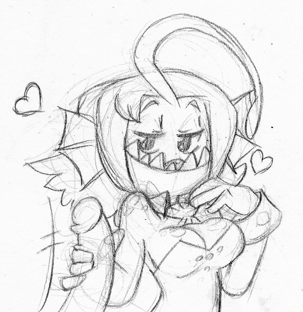 angler_fish anthro black_and_white breasts bunny_costume cleavage clothed clothing disembodied_penis faceless_male female fish hair handjob heart male marine monochrome naughty_face penis praiz sharp_teeth skullgirls smile teeth unknown_character