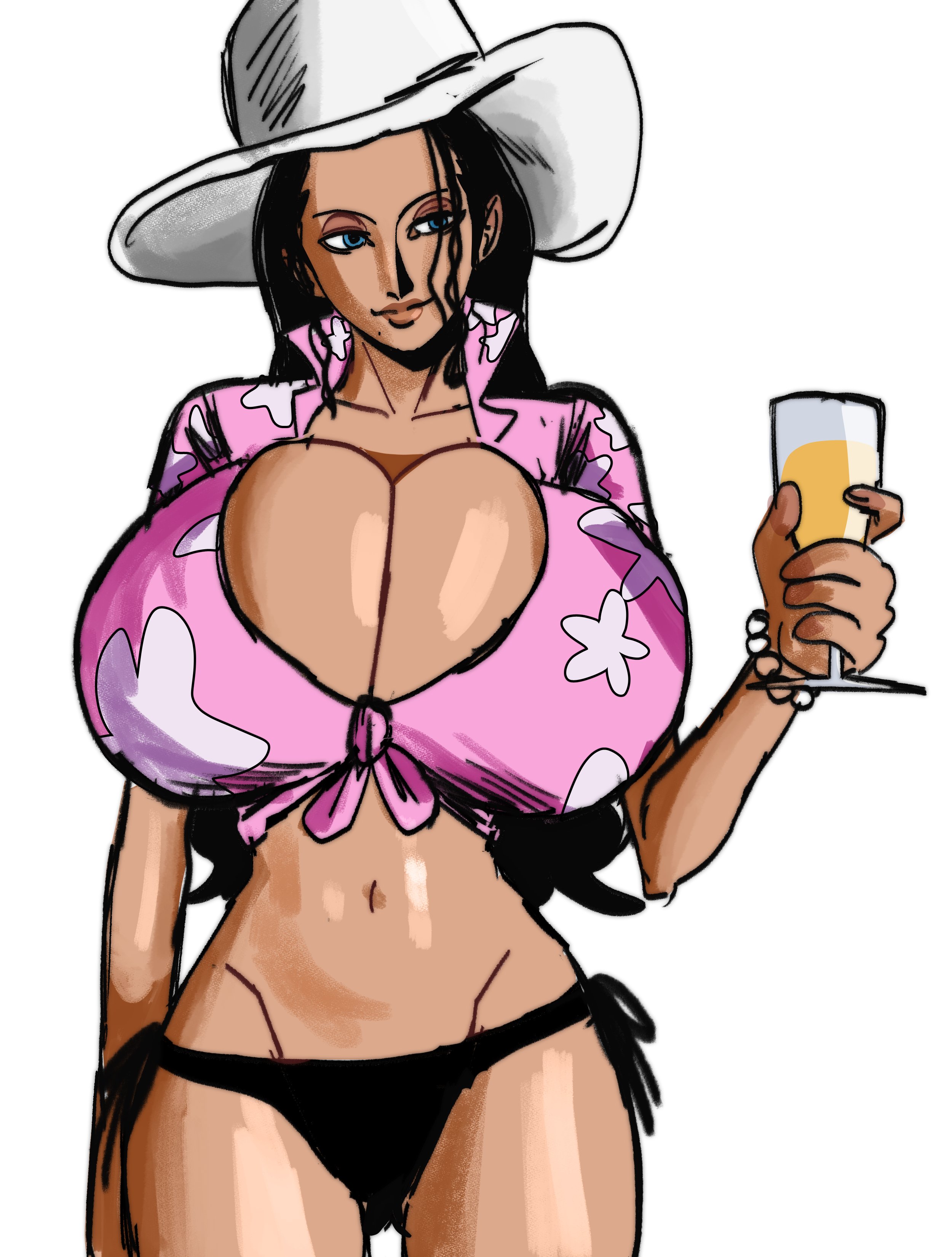 1girls, big breasts, bikini bottom, breasts, cleavage, clothing, female, female focus, female only, henfent, hentae (artist), huge breasts, large breasts, large tits, nico robin, one piece, one piece film gold, shounen jump, solo, solo female, solo focus, tagme, tentecreul