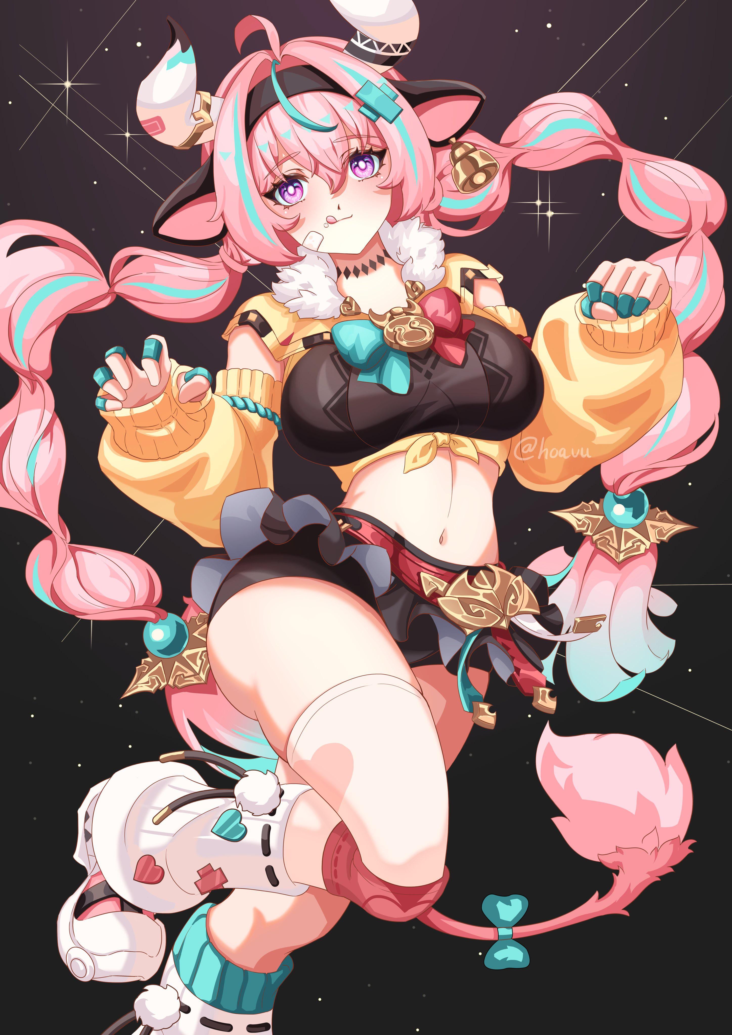 ass, chubby, cow girl, female, female only, genshin impact, hoavu, horns, hoyoverse, mihoyo, mihoyo technology (shanghai) co. ltd., natlan girls, thick, thick ass, varesa (genshin impact)