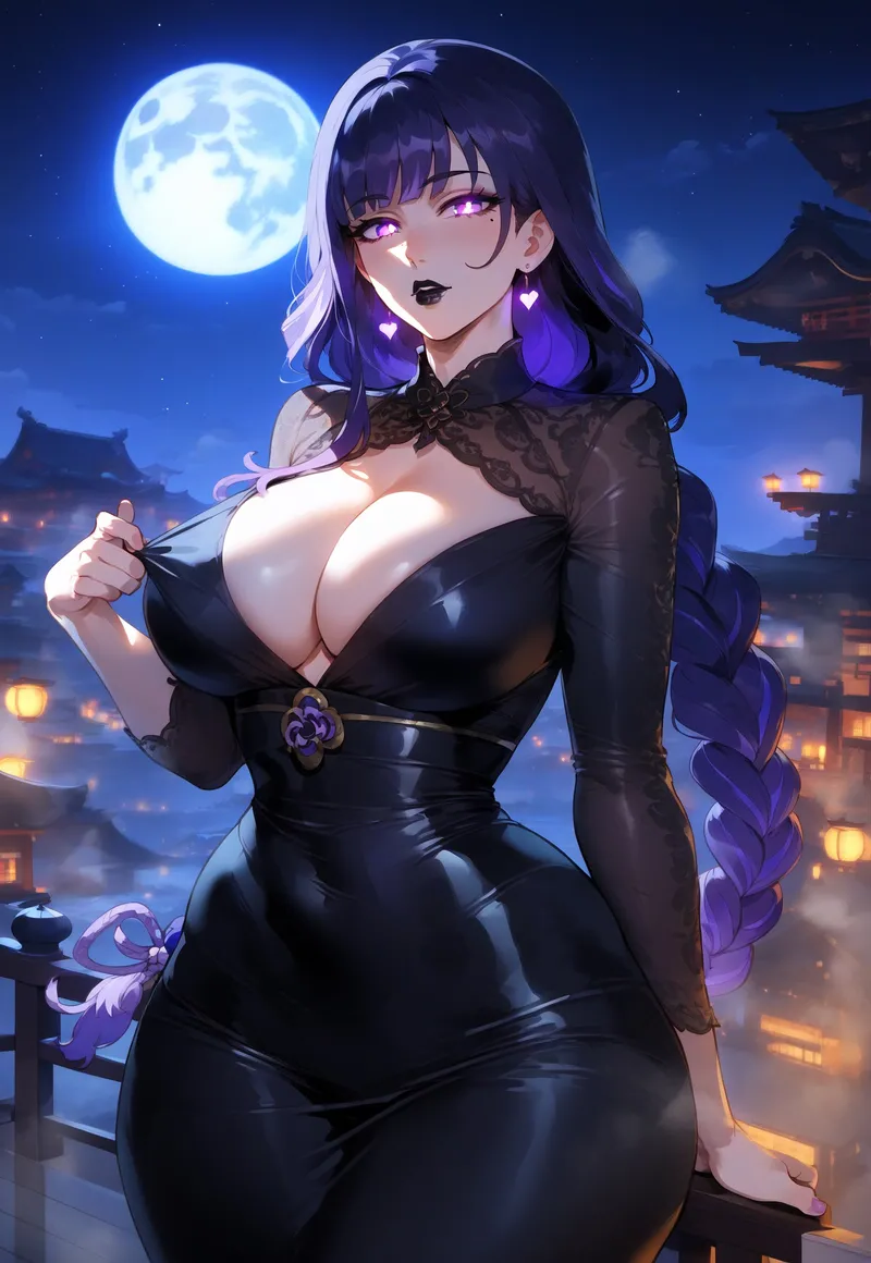 ai_generated big_ass big_breasts breasts curvy curvy_female curvy_figure genshin_impact goddess hoyoverse huge_breasts looking_at_viewer milf purple_hair raiden_shogun seductive seductive_look thick thick_ass thick_thighs thighs voluptuous voluptuous_female