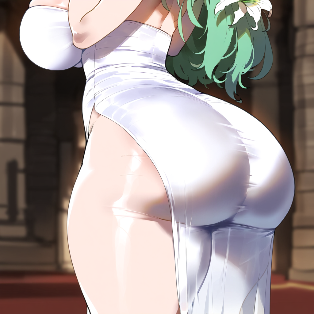 ai_generated ass ass_focus bare_thighs big_ass big_breasts big_butt big_thighs cleavage curvy curvy_female curvy_figure day dijiai dress fire_emblem focus from_front_position from_side front_view green_eyes green_hair hair_flower hourglass_figure indoors long_hair looking_at_viewer lower_body nsfw pelvic_curtain rhea_(fire_emblem) round_ass round_butt standing strapless thiccwithaq_(ai_style) thick thick_ass thick_butt thick_legs thick_thighs thighs wide_hips