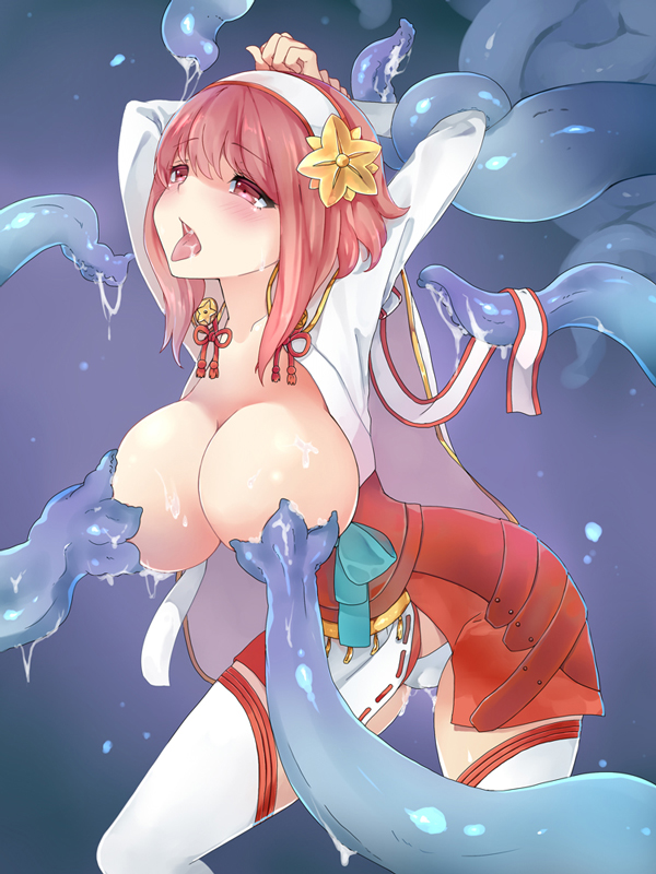 breasts, female, fire emblem, fire emblem fates, rape, red hair, sakura (fire emblem), small, tentacle