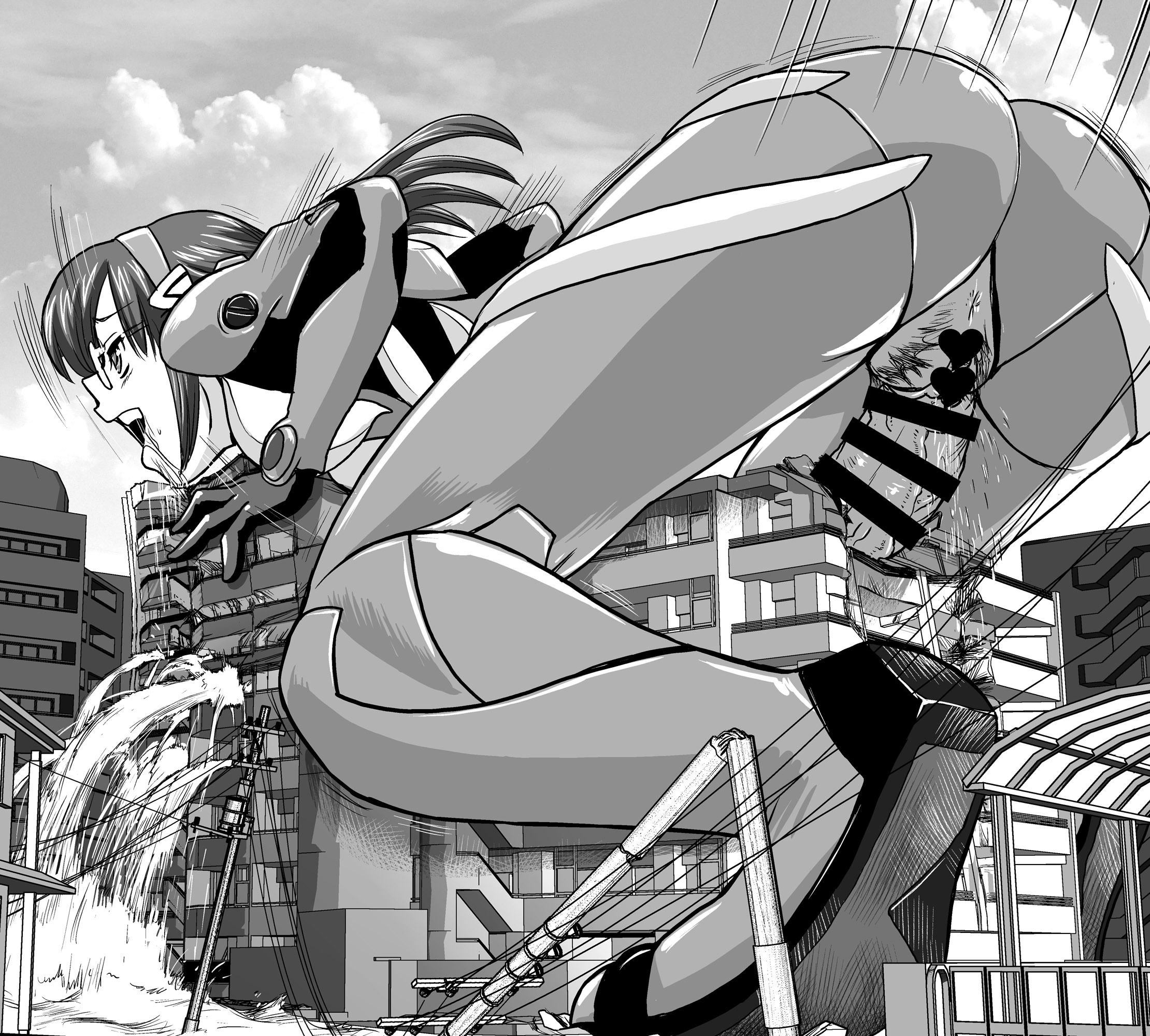 1futa, areolae, behind moon, big penis, breasts, building destruction, building sex, censored, cum, cumming, cumming the building, erection, excessive cum, fucking a building, futa giantess, futa only, futa sans balls, futanari, giantess, human, intersex, macro, mari illustrious makinami, monochrome, neon genesis evangelion, nipples, nude, penis, pussy, solo