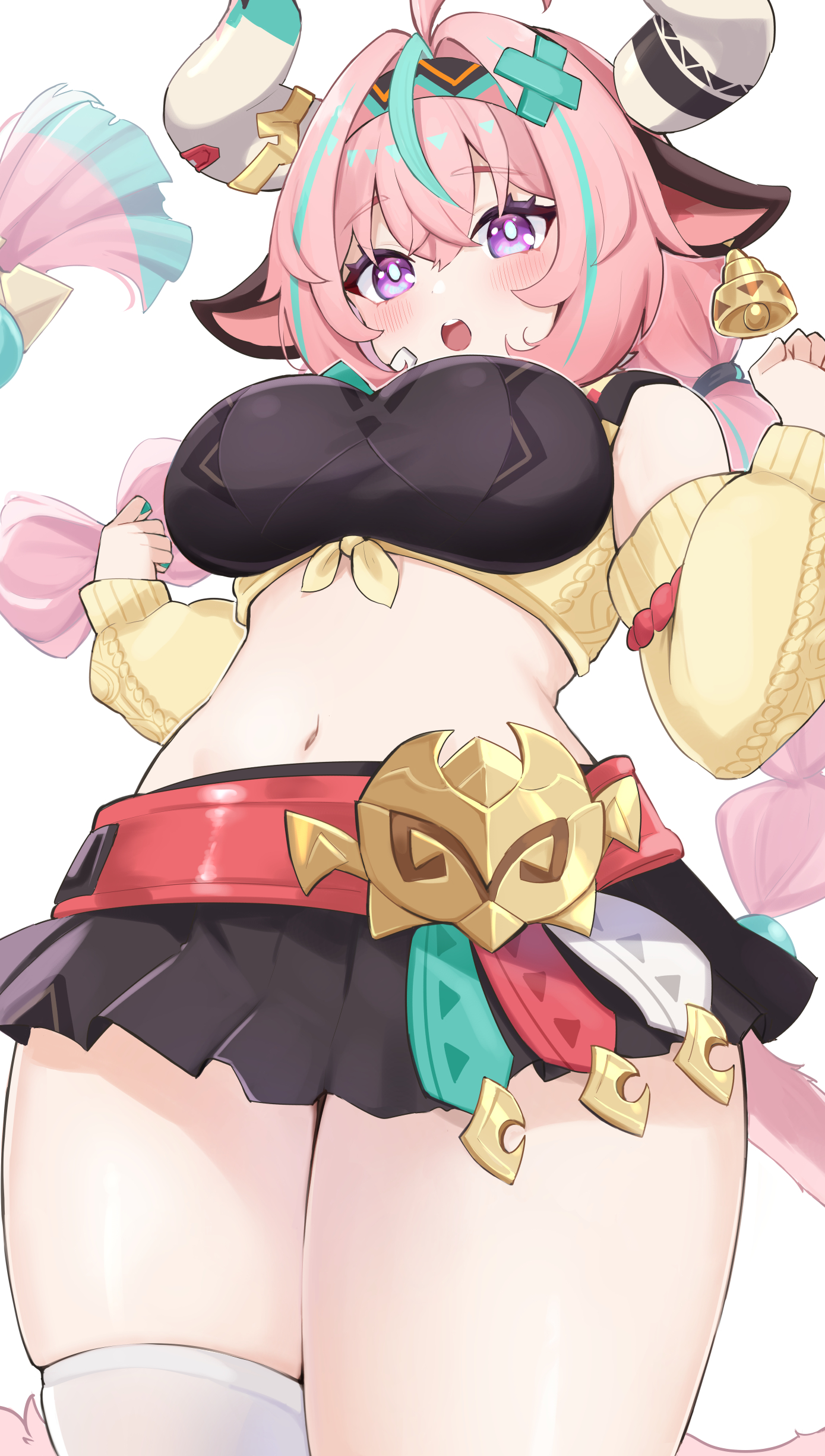 ass, chubby, cow girl, female, female only, genshin impact, horns, hoyoverse, mihoyo, mihoyo technology (shanghai) co. ltd., natlan girls, thick, thick ass, ura (hamburg oniku), varesa (genshin impact)