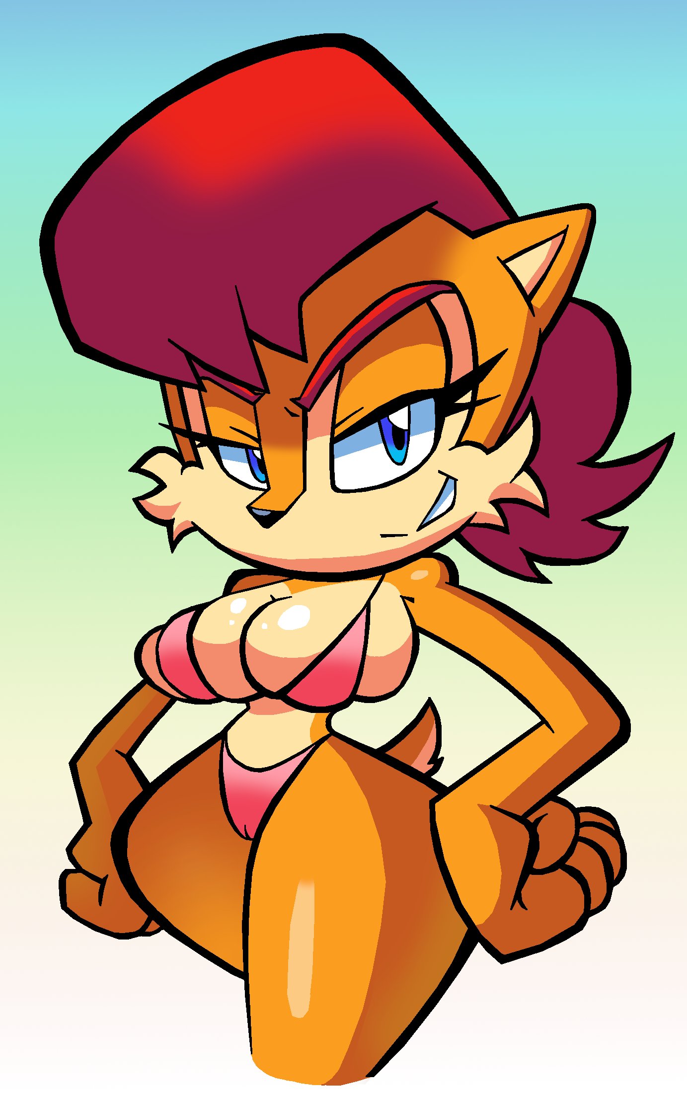 bikini cameltoe female furry sabs3 sally_acorn sonic_(series) sonic_the_hedgehog_(comics) sonic_the_hedgehog_(series)