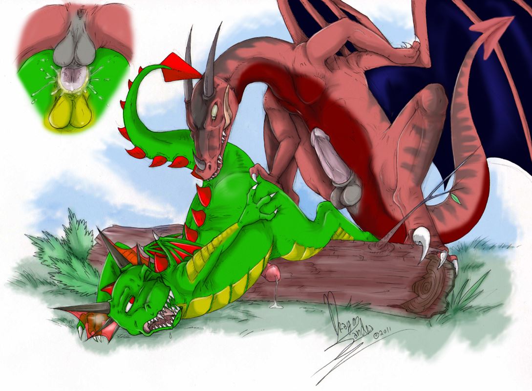 2011 anal balls cum cum_in_ass cum_inside deinodragon dragon erection hybrid male penis precum rangarig_rex red_eyes sandragon scalie tiny_wings tongue tongue_out wings yaoi