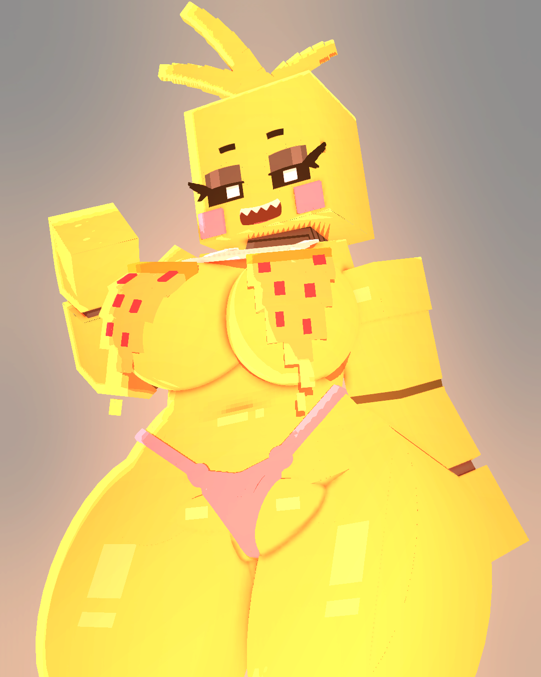 1girls, 2026, 3d, apron, bib, big breasts, bird, breasts, cake, chicken, coresvoid, curvaceous female, curves, curvy, curvy body, curvy female, curvy figure, curvy hips, curvy thighs, digital media (artwork), female, female focus, female only, five nights at freddy's, five nights at freddy's 2, fnaf, fnaf 2, food, food on breasts, furry, hi res, horny female, machine, mine-imator, mine-imator (artwork), minecraft, open mouth, panties, pink panties, pizza, pizza on breasts, pizza slice, plate, robot, shadow, simple background, smooth skin, solo, solo female, tagme, thick thighs, thighs, toy chica (fnaf), wide hips, yellow body, yellow hair