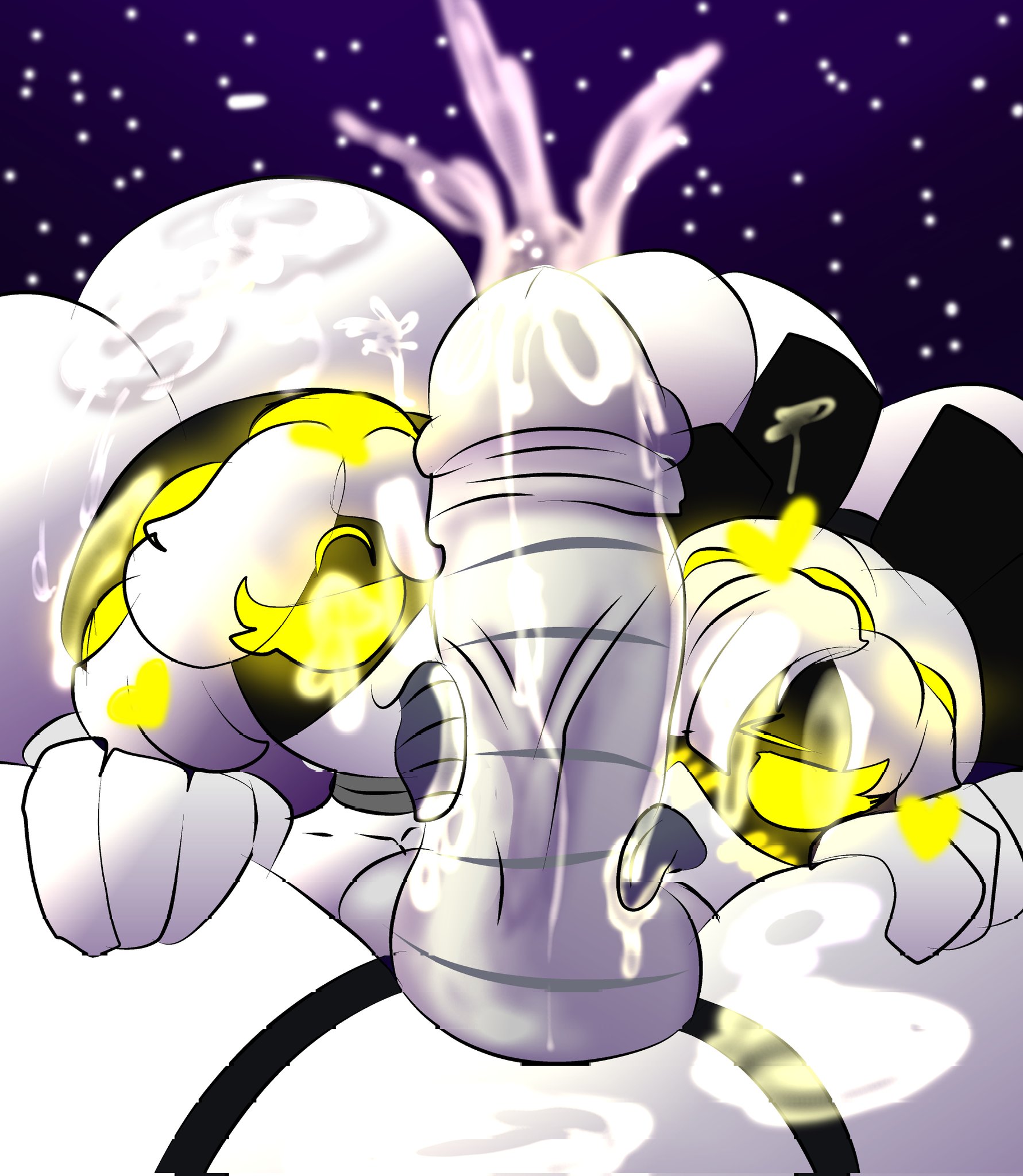 blowjob, breasts, cum on breasts, cum on face, disassembly drone, drones, envy (murder drones), female, glitch productions, huge ass, j (murder drones), large breasts, male, male/female, murder, murder drones, n (murder drones), robot, robot boy, robot girl, robot humanoid, smooyt, v (murder drones), white body, wide hips
