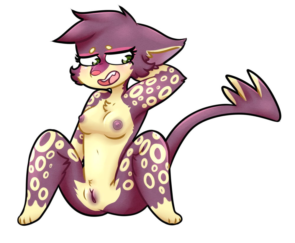 anthro breasts female fur liepard mammal nintendo nipples nude pokemon purple_fur pussy solo video_games winged-nerd