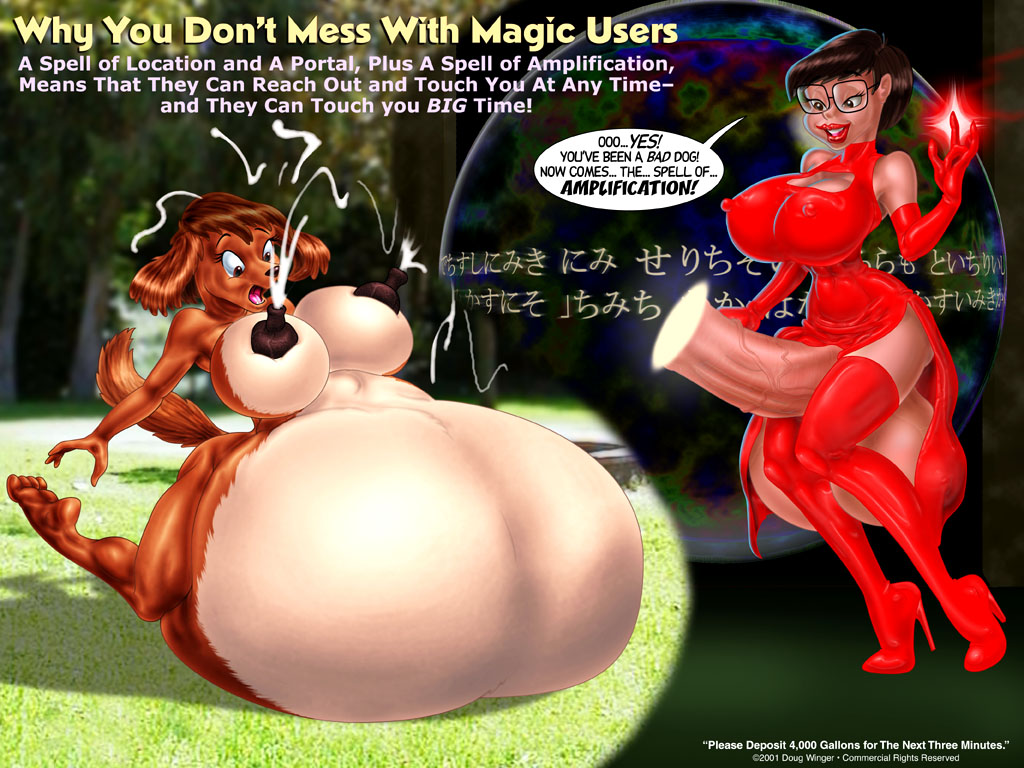 2001 anthro areola balls belly big_balls big_belly big_breasts big_penis breasts brown_fur brown_hair canine cum cumflated_belly cumflation dialogue dickgirl doug_winger duo erect_nipples erection excessive_cum eyewear female fur furry futa_on_female futanari glasses hair hand_on_penis huge_balls huge_breasts huge_cock human hyper hyper_balls hyper_belly hyper_cumflation hyper_penis inflation intersex intersex/female lactation magic magic_user mammal nipples penis portal portal_sex red_dress spell surprised text thinking_with_portals vein veiny_penis what