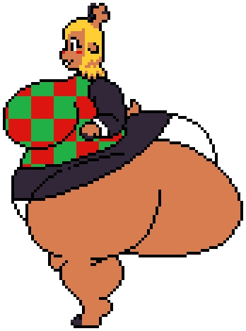 bbw big_ass big_breasts breasts bubble_butt deltarune faucyv female furry huge_ass huge_breasts hyper_ass noelle_holiday overweight thick_thighs volfenf wide_hips