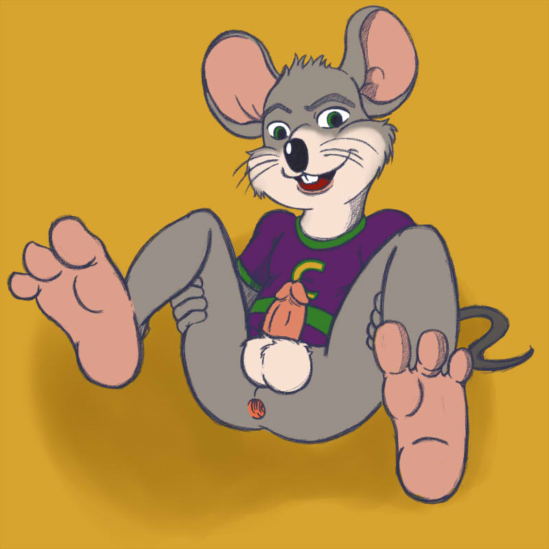 anthro anthro_only anus ass balls barefoot bottomless buckteeth chuck_e_cheese chuck_e_cheese_(franchise) clothed clothing erection flat_colors gaping gaping_anus half-dressed holding_legs humanoid_penis looking_at_viewer male male_only mammal mouse open_mouth penis presenting presenting_anus reclining rodent seamaster sheath shirt simple_background sitting solo spread_legs spreading teeth whiskers yellow_background