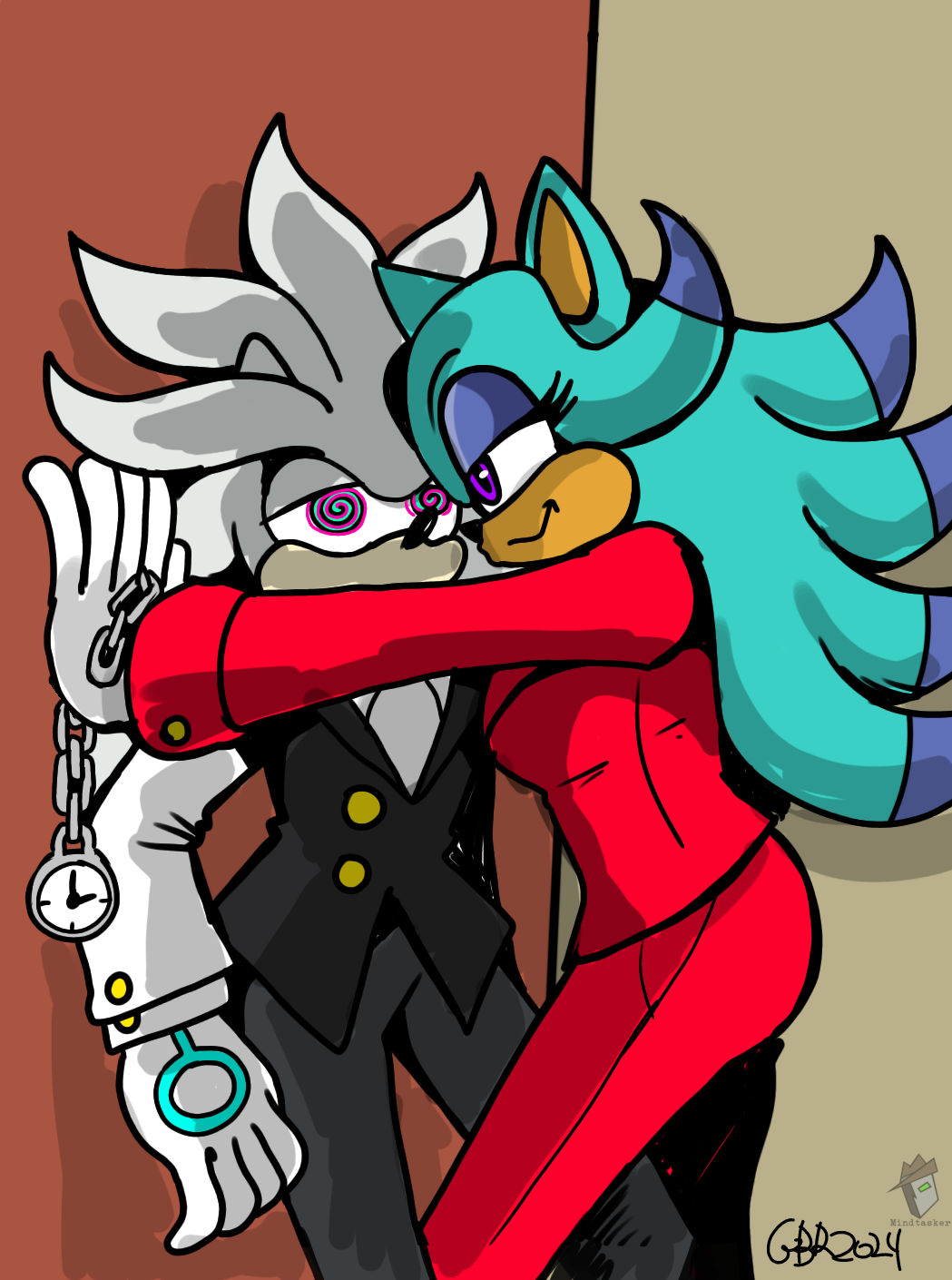 breezie_the_hedgehog butler clock dominant dominant_female duo female gameboyred hi_res hypnosis male mind_control mindtasker_(colorist) pocketwatch sega silver_the_hedgehog sonic_(series) sonic_the_hedgehog_(series) submissive submissive_male watch