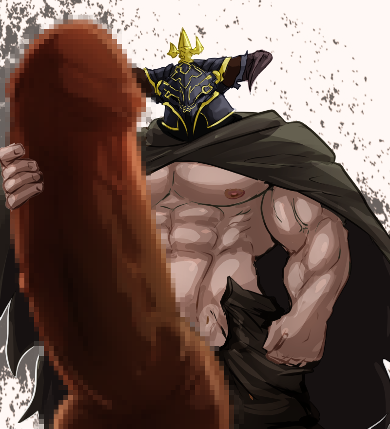 animal_ears balls bara boner cow_ears draph erection granblue_fantasy horns hyper_balls hyper_penis male male_only muscles muscular o_g_pix penis solo solo_male vaseraga