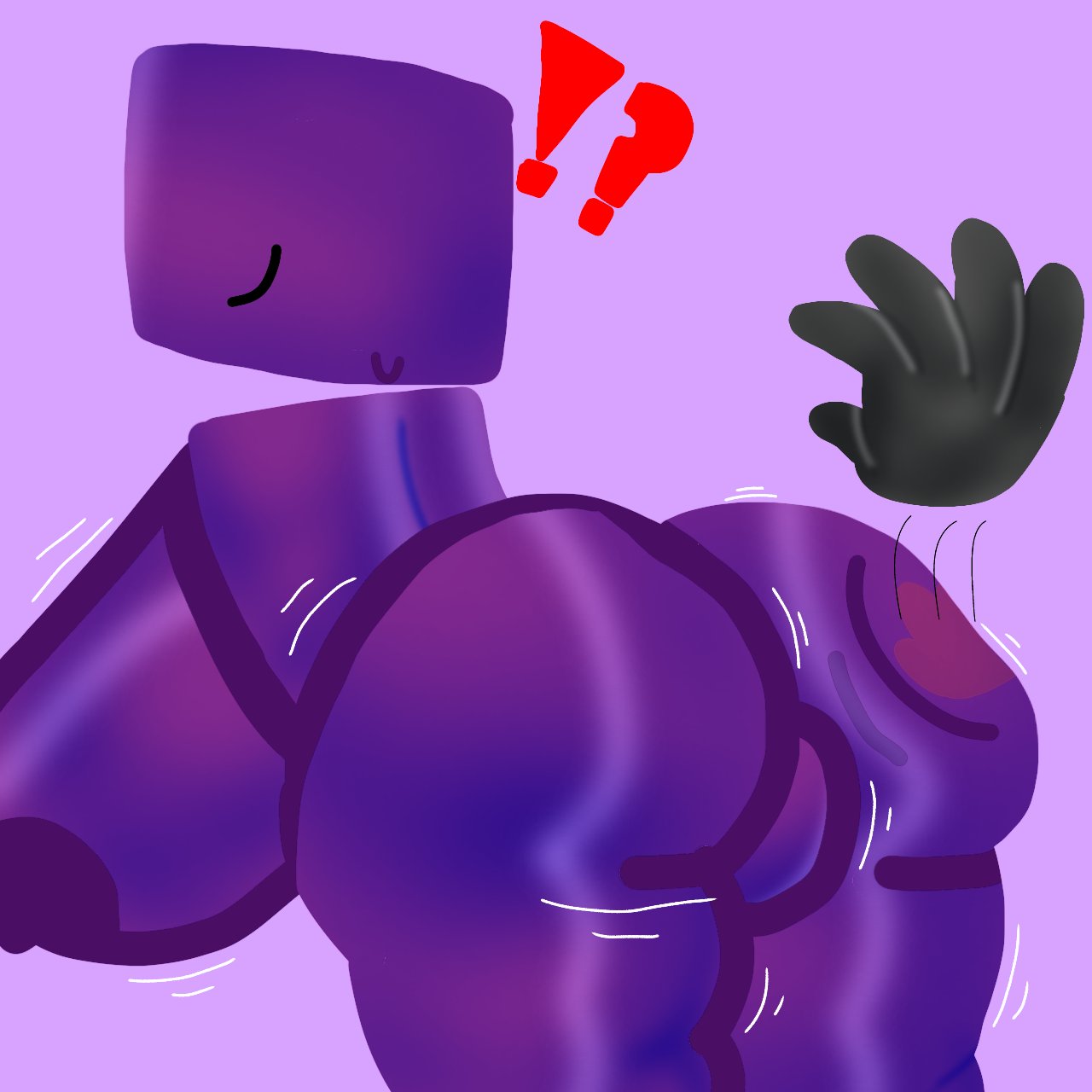 alphabet anon ass_slap big_ass big_breasts closed_legs confused dickgirl first_porn_of_character floating_hands floating_head huh? intersex looking_at_viewer no_outlines purple_body purple_skin shocked slap_mark slapping slapping_butt unknown_character