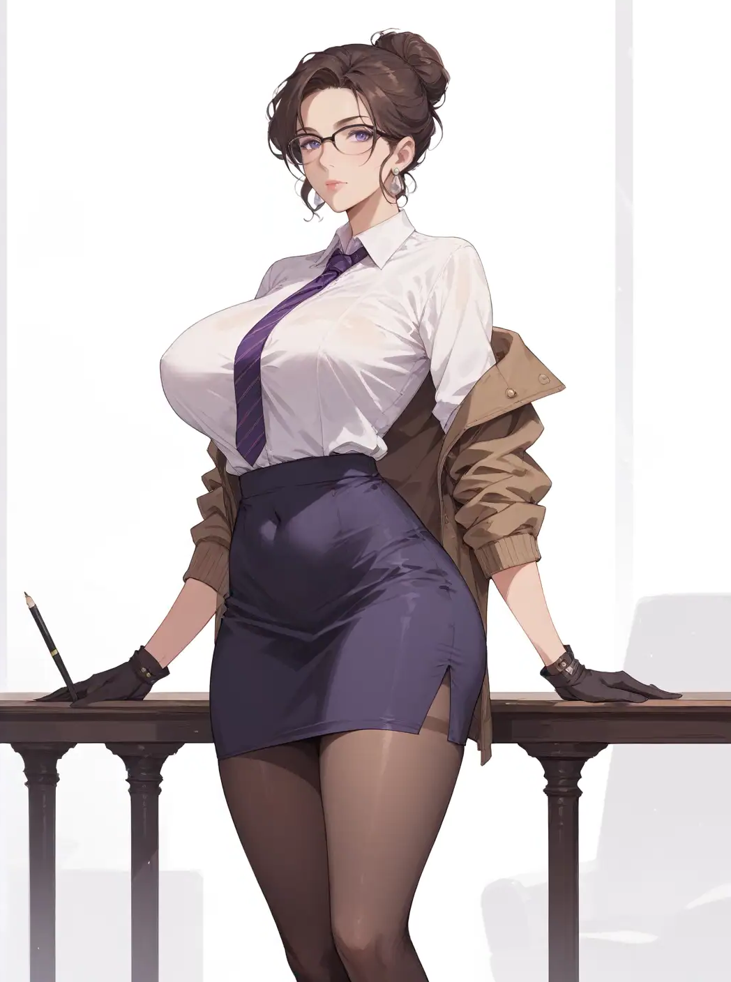 ai_generated brown_hair detective_conan eri_kisaki large_breasts purple_eyes shu