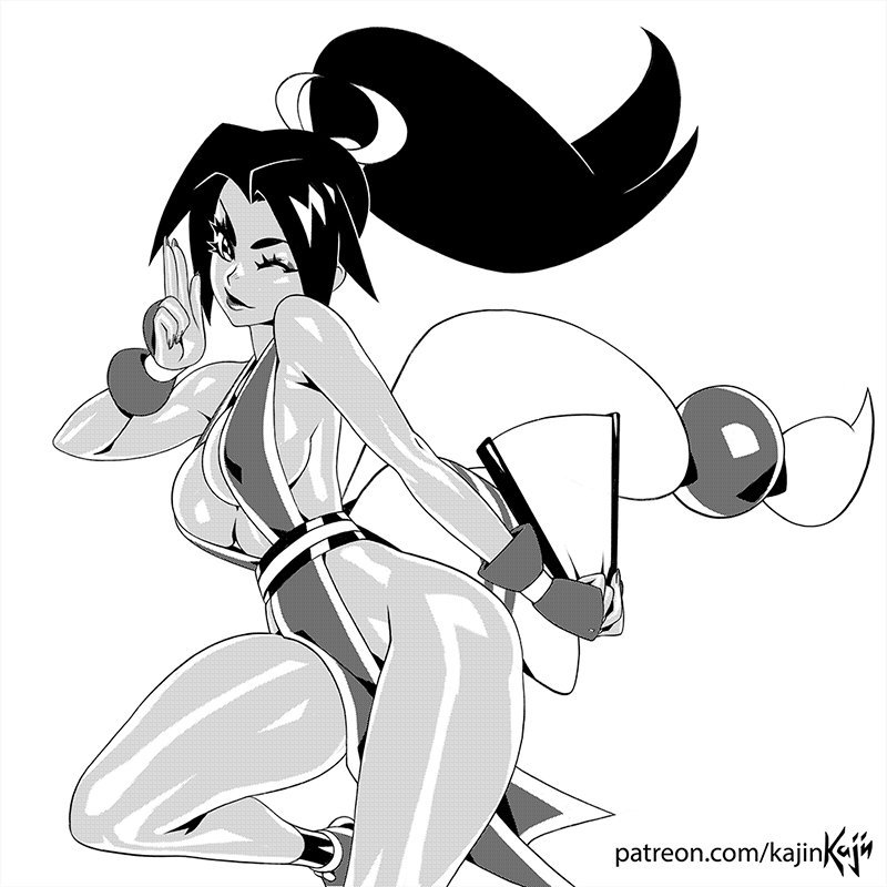 big_breasts breasts fatal_fury kajinman king_of_fighters large_breasts long_hair mai_shiranui ponytail thighs