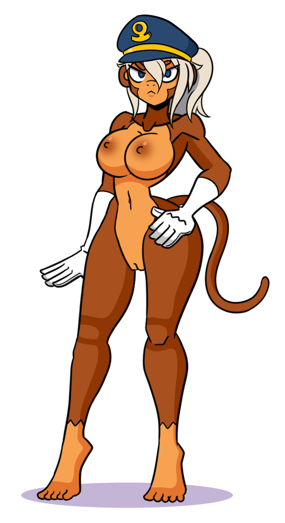 admiral_brickell bloons_tower_defense breasts curvy female female_only gloves hand_on_hip monkey monkey_girl navel negum_akil nipples pussy solo white_hair wide_hips