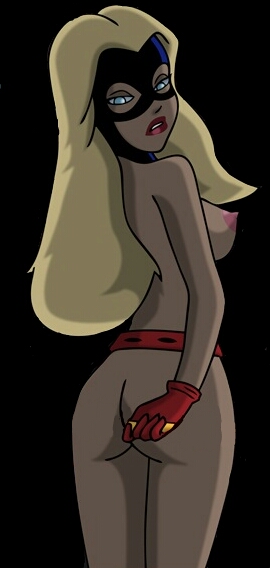 ass back blonde_hair blue_eyes breast courtney_whitmore dc_comics dcau female justice_league lipstick long_hair mask nipples sharpie_(artist) solo stargirl