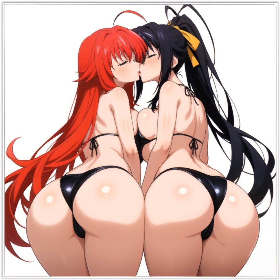 2girls ai_generated akeno_himejima flirting girl_on_girl high_school_dxd kissing lesbian_couple lesbian_kiss lesbian_sex lingerie lovers rias_gremory yuri yuri yuri