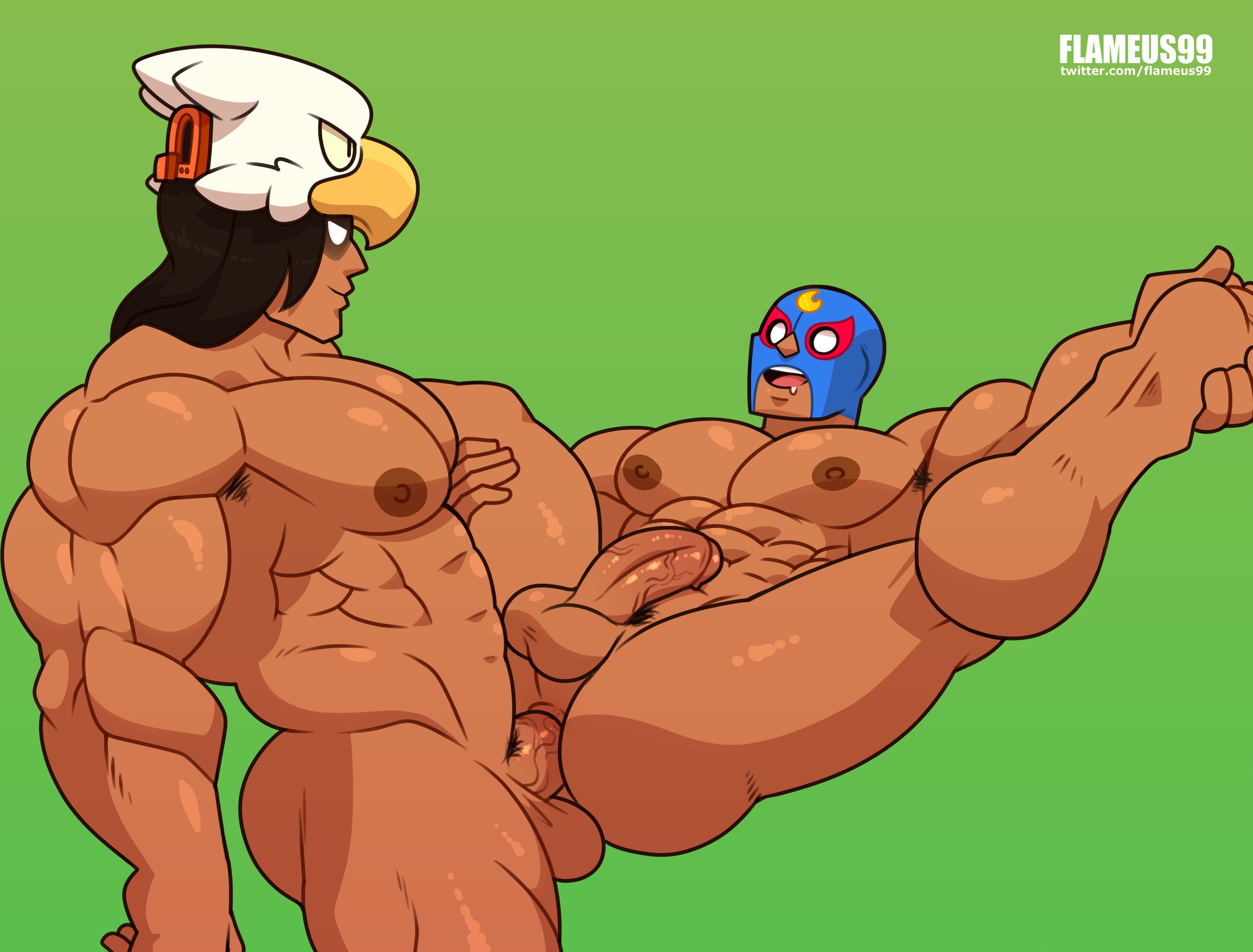 bara, big ass, big penis, bo (brawl stars), brawl stars, el primo (brawl stars), flameus99, gay, gay sex, male, male only, male/male, penis, supercell, yaoi