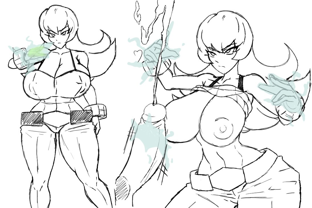 1boy, 1girls, alternate breast size, areolae, big breasts, big penis, blackchaos64, breasts, collage, cumshot, female, femdom, greyscale, huge breasts, huge nipples, huge penis, long hair, male, monochrome, nintendo, nipples, penis, pokemon, pokemon hgss, psychic stimulation, sabrina (pokemon hgss), sabrina (pokemon), shirt up, sketch, telekinesisjob, thighs
