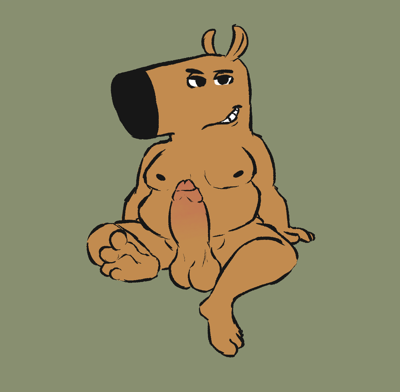 anthro big_penis capybara caviid first_porn_of_character gaygoat genitals hi_res humanoid_genitalia humanoid_penis male mammal meme my_new_character penis rodent slightly_chubby solo