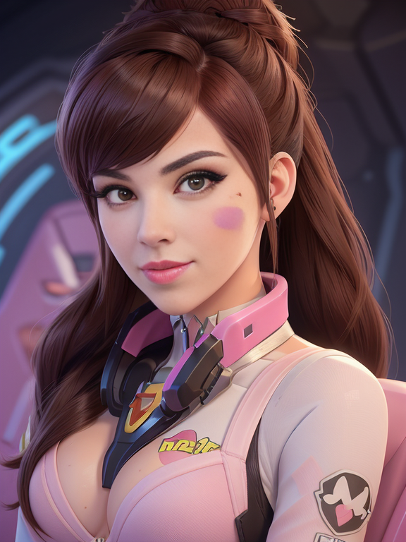 ai_generated brown_hair d.va high_resolution highres overwatch solo solo_female solo_focus vs233